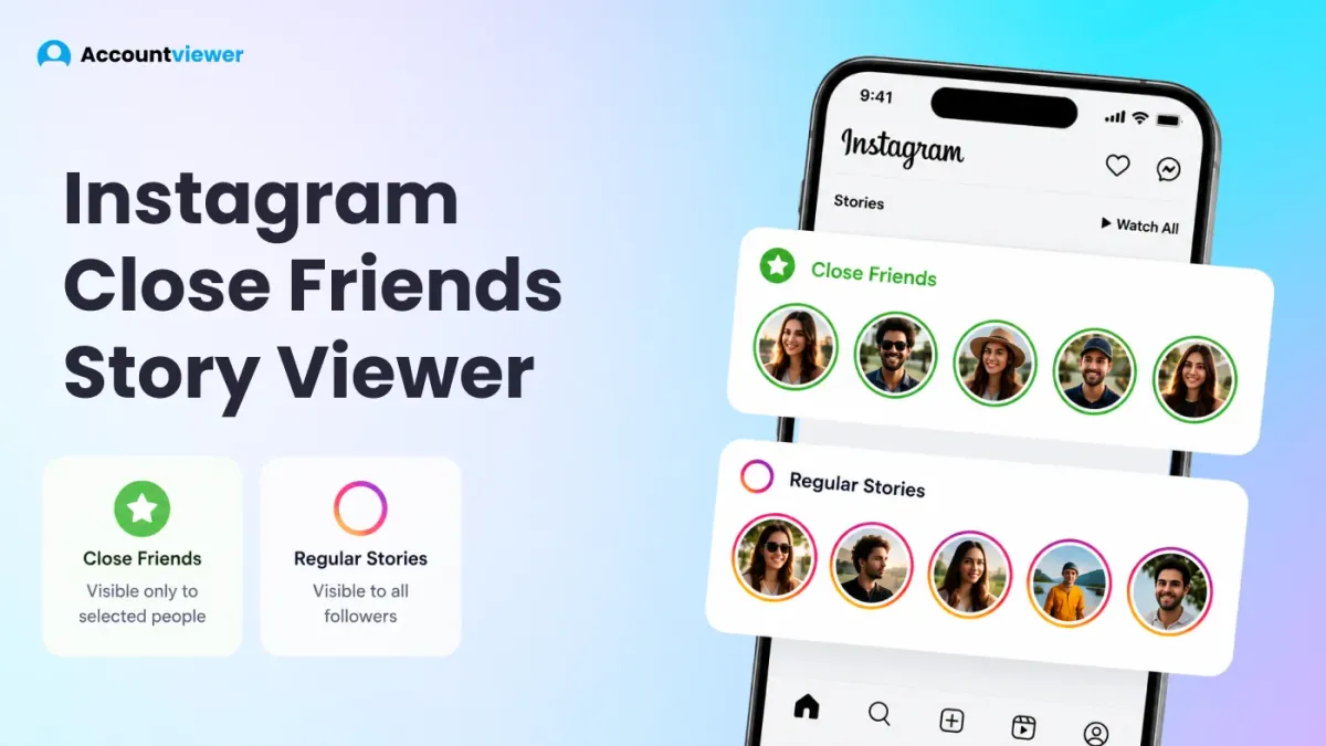 Instagram close friends story viewer showing green ring close friends stories vs gradient ring regular stories